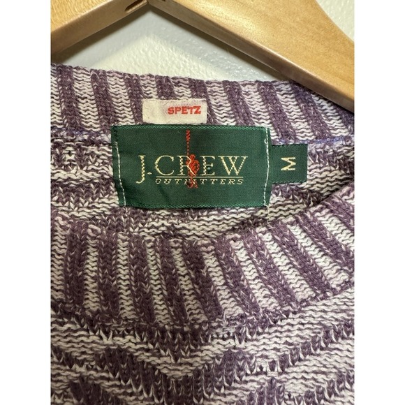 VTG Crew Cotton Fair Isle Purple White Crew Sweater M - Picture 7 of 9